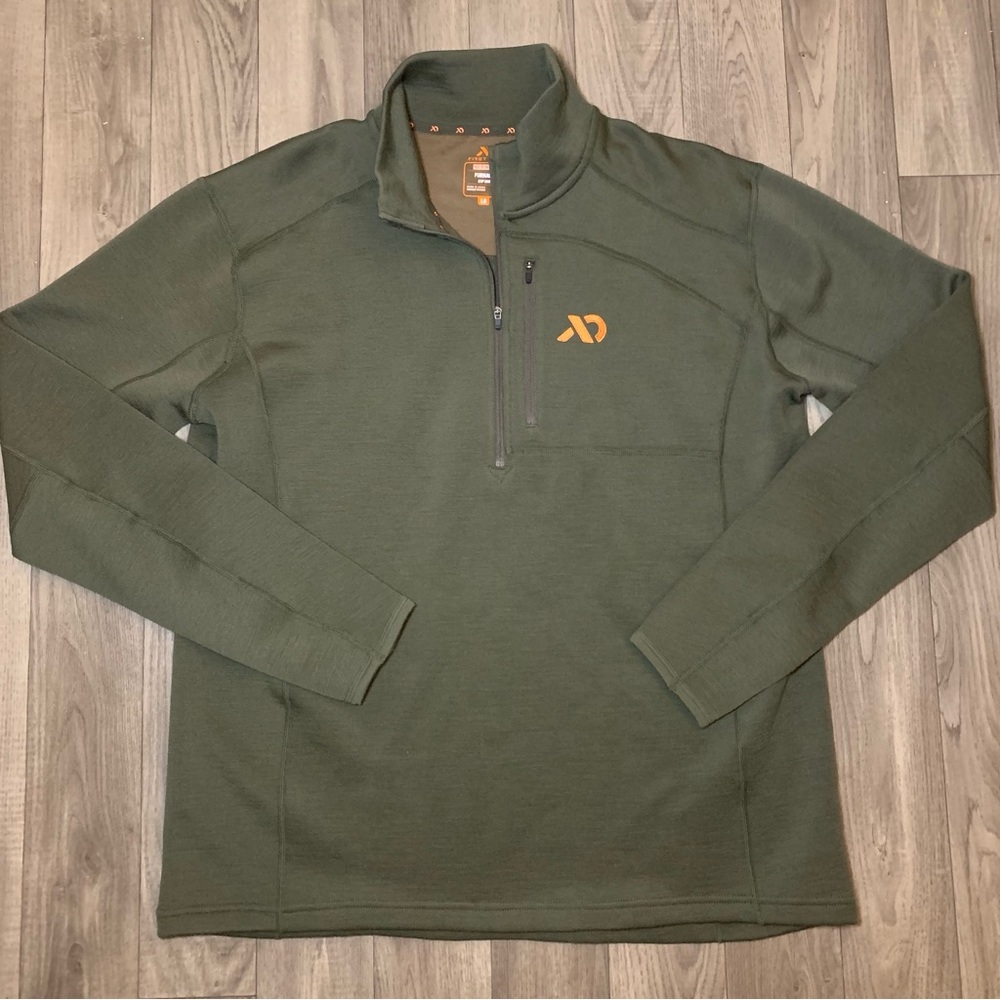 First Lite Quarter Zip Men’s Size Large Furnace EXP 350 Merino-X Wool